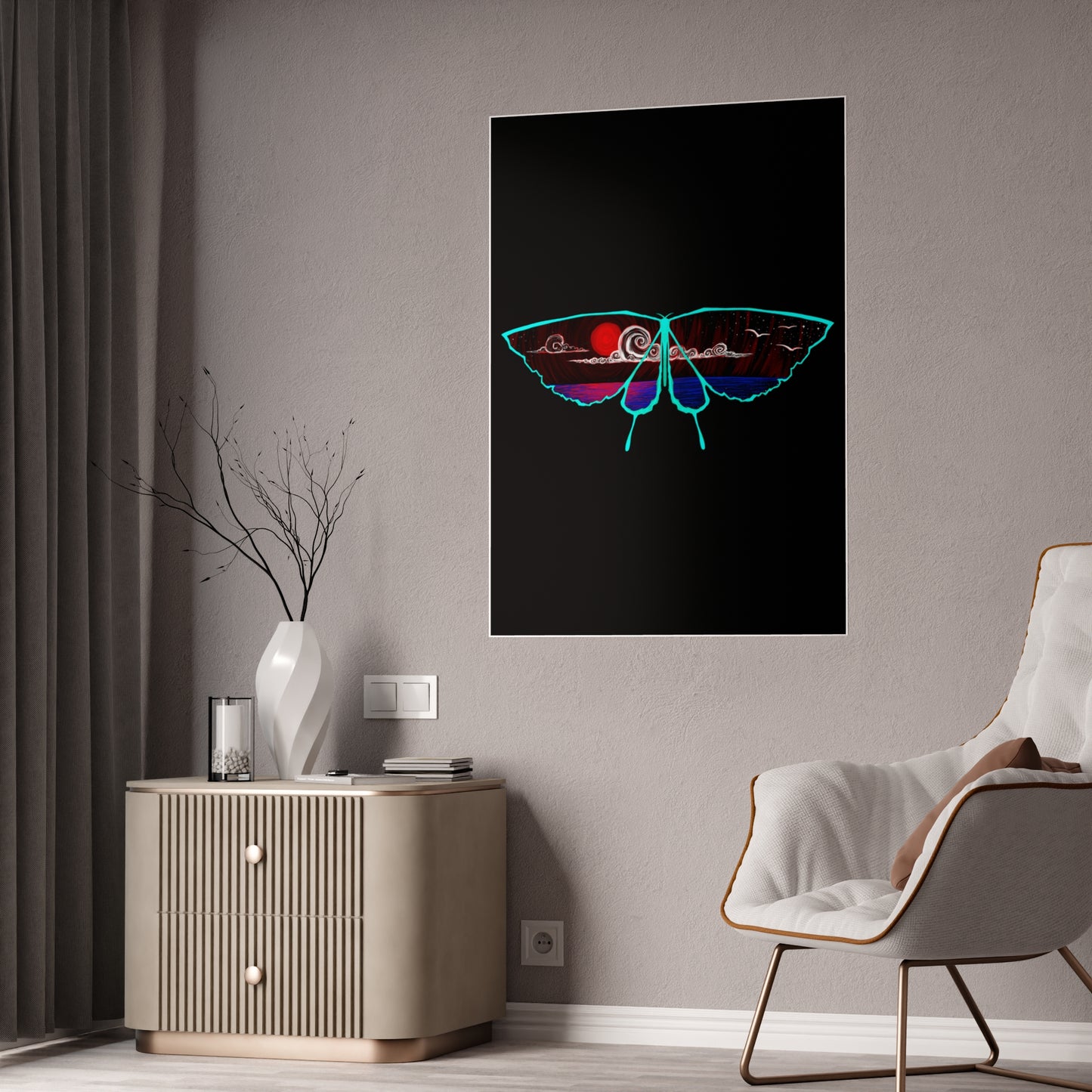 Red Moon Morpho Gloss Posters