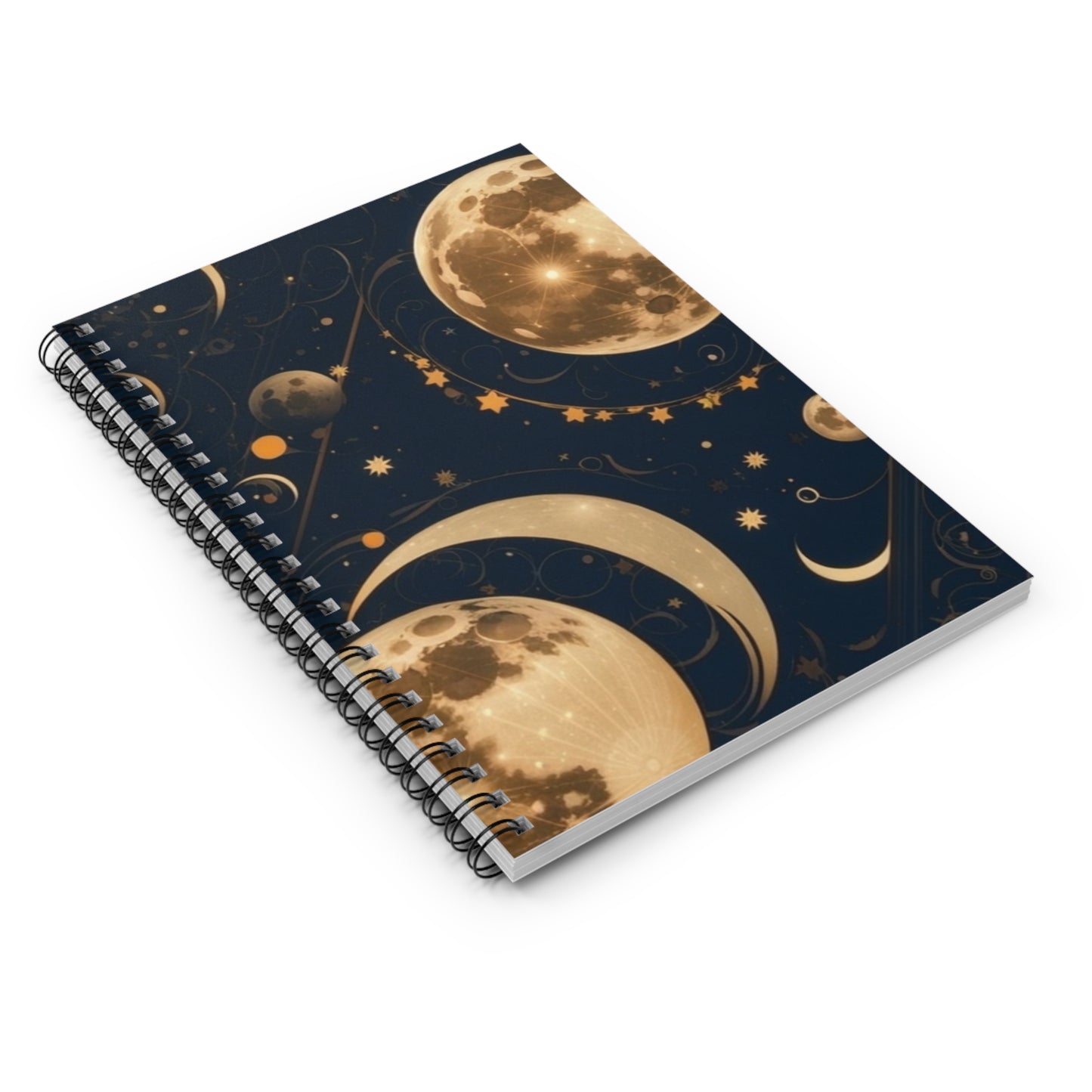 Moon Phases Multiple Moons Ceramic Spiral Notebook - Ruled Line