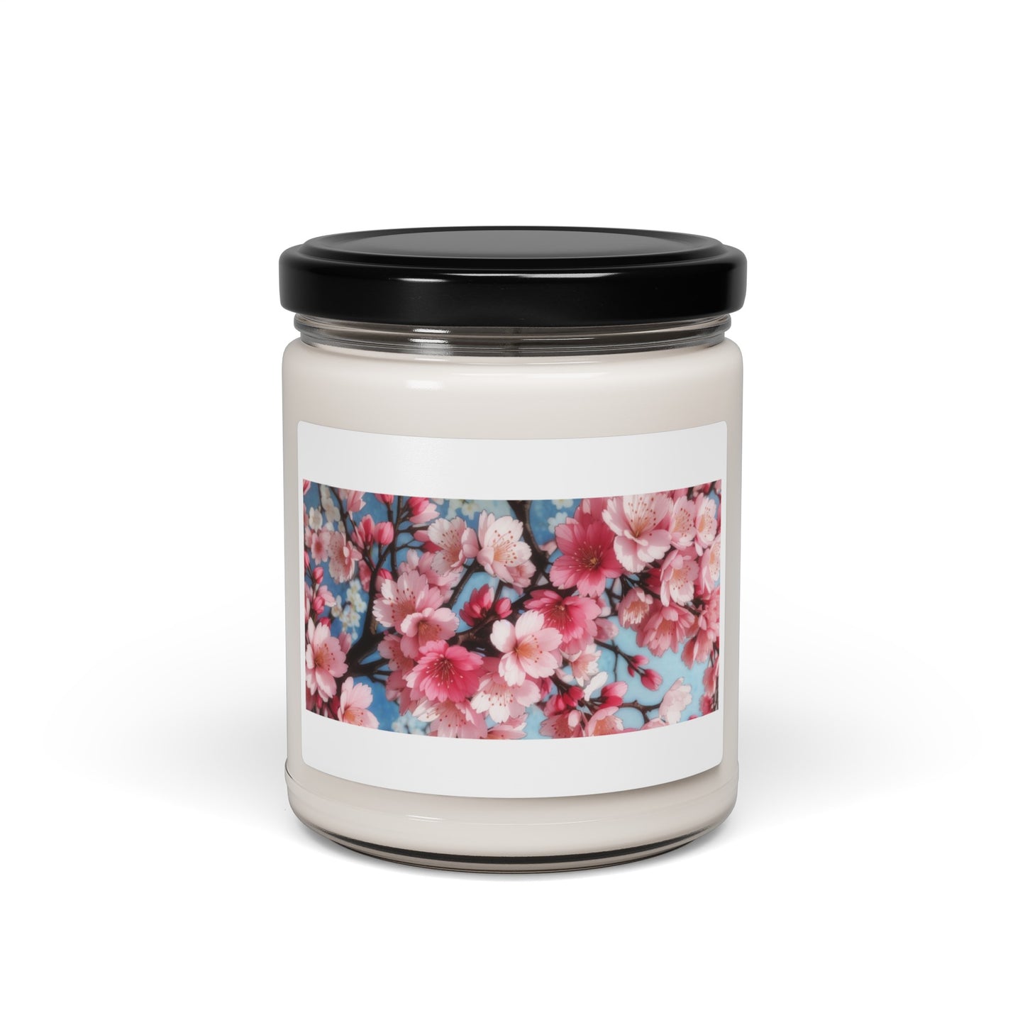 Cherry Blossom Pink and Blue Scented Soy Candle, 9oz