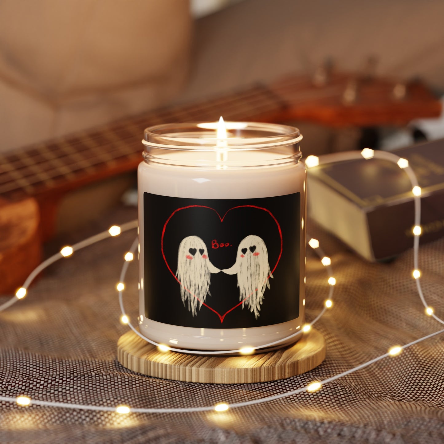 Drawctober Boo Cute Lover Ghosts Scented Soy Candle, 9oz