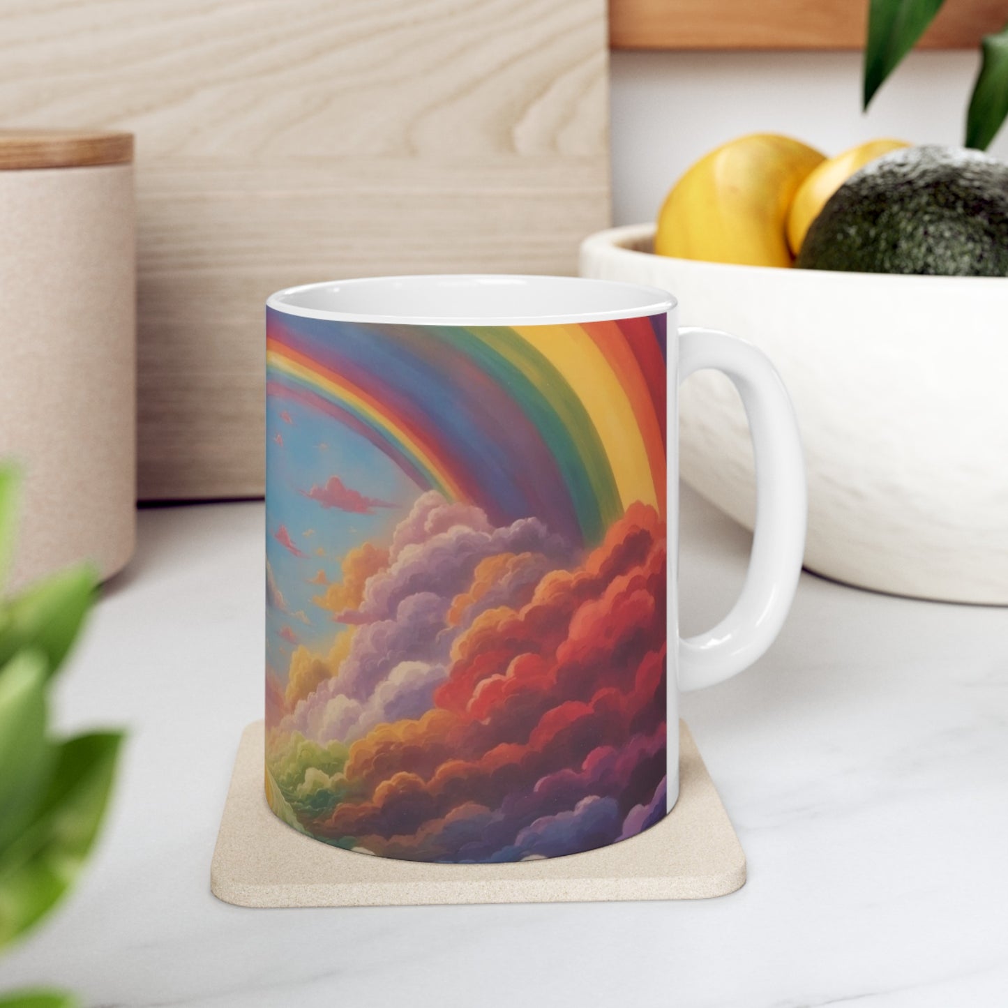 Find Your Rainbow After the Rain Rainbow Cloud Ceramic Mug (11oz, 15oz)