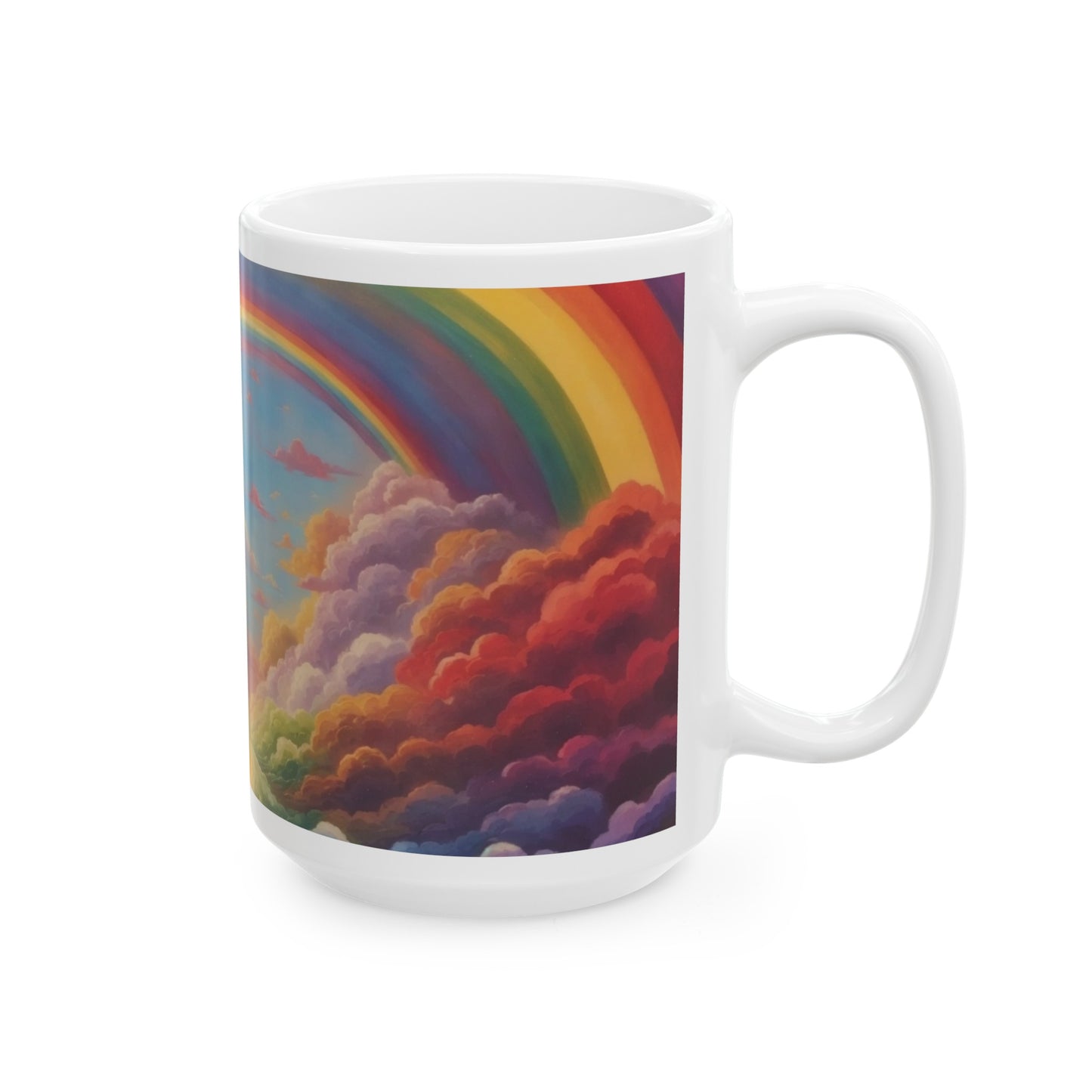 Find Your Rainbow After the Rain Rainbow Cloud Ceramic Mug (11oz, 15oz)