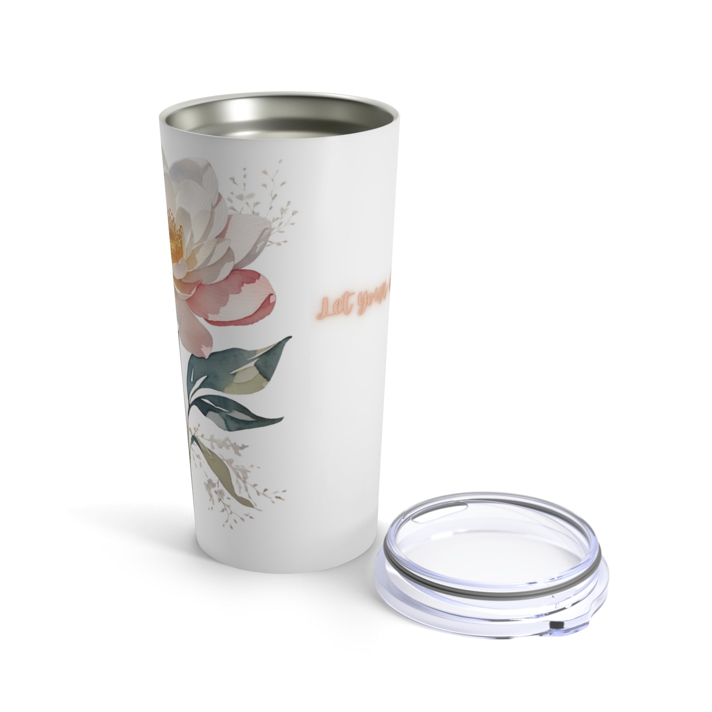 Let Your Dreams Blossom Watercolor Flower Pink Tumbler 20oz