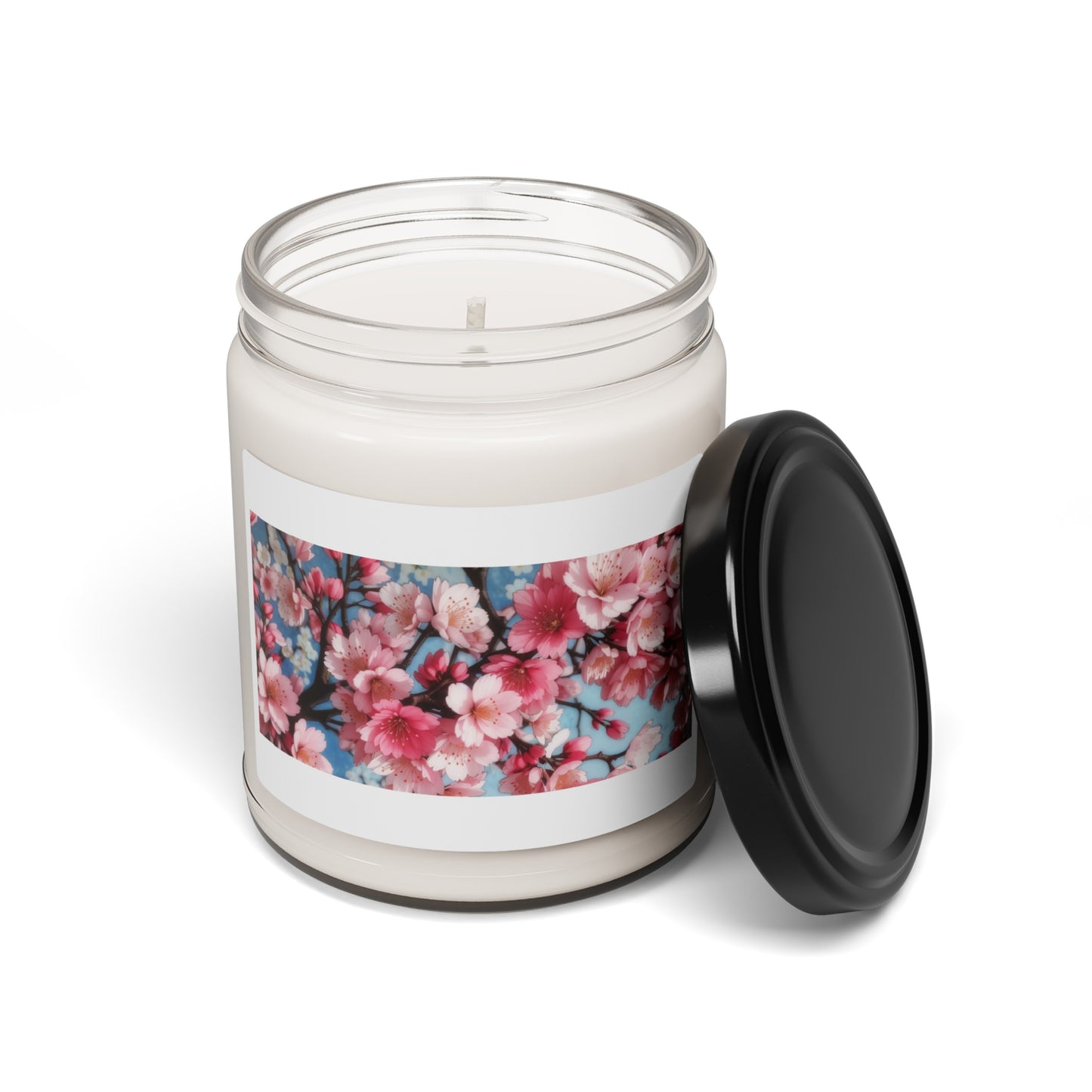 Cherry Blossom Pink and Blue Scented Soy Candle, 9oz