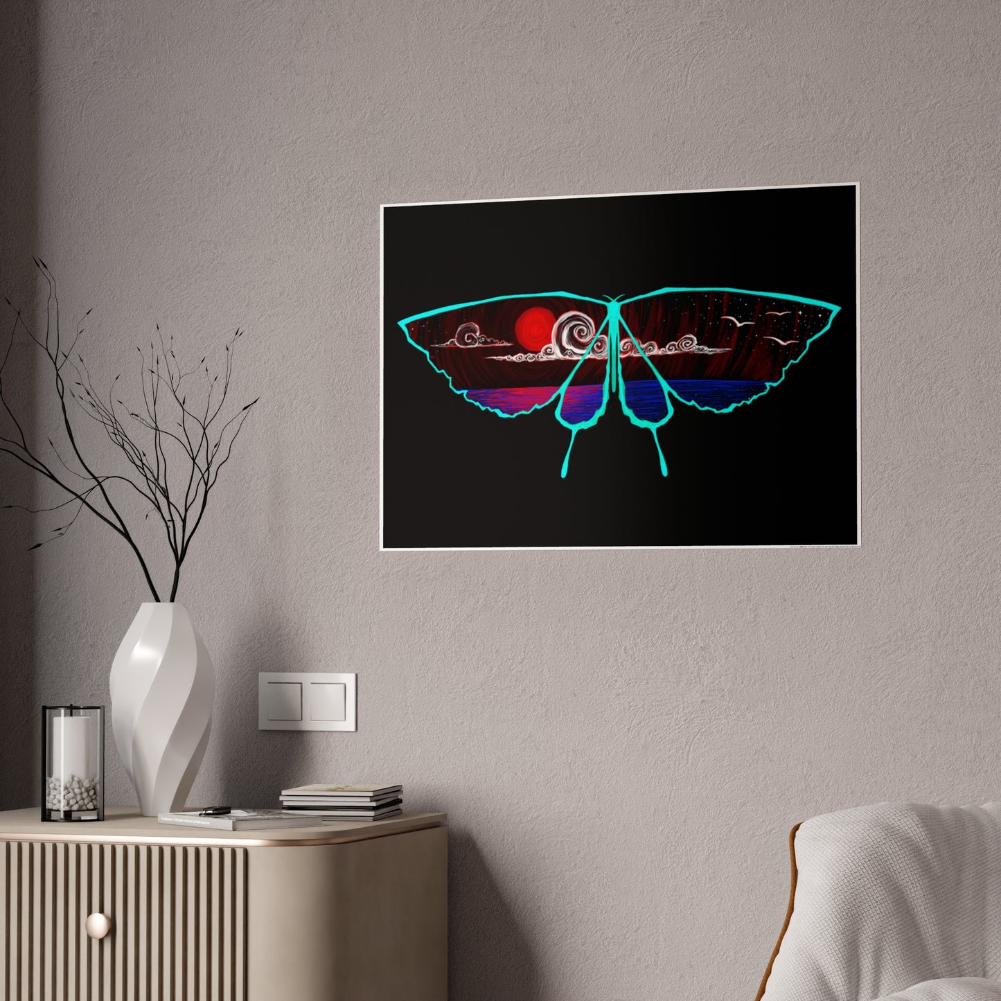 Red Moon Morpho Gloss Posters