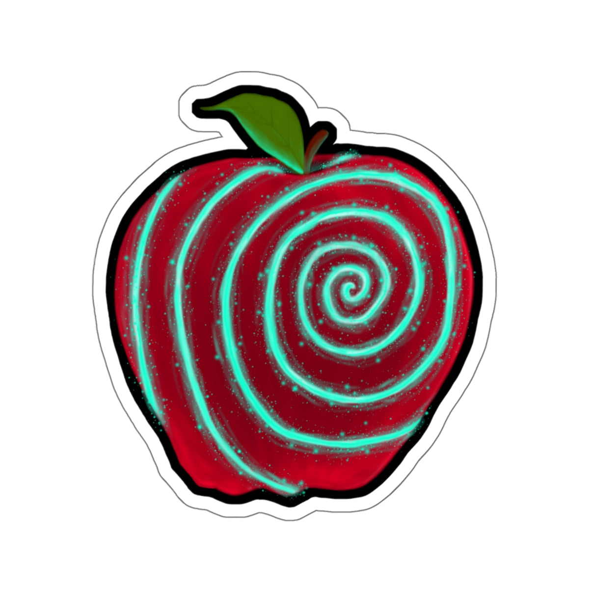 Apple's Twisted Heart Kiss-Cut Sticker