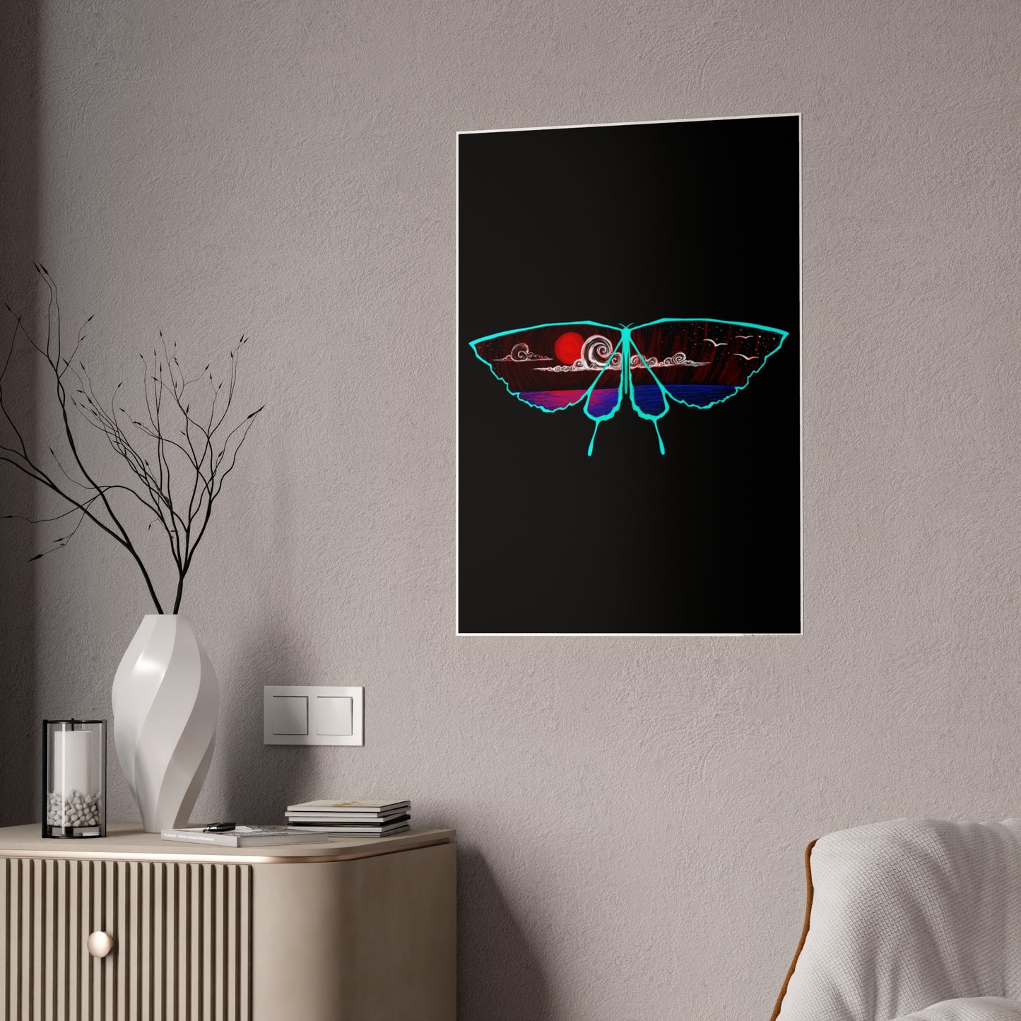 Red Moon Morpho Gloss Posters