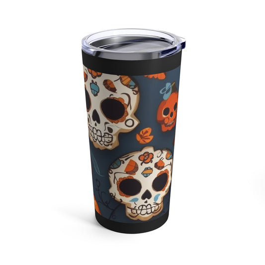 Skull and Pumpkin Pattern Halloween Ceramic Tumbler 20oz