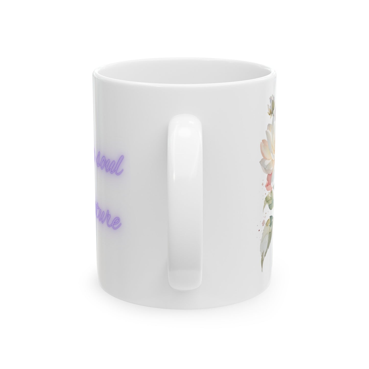 Every Flower is Soul Blossoming in Nature Watercolor Flower Purple Ceramic Mug (11oz, 15oz)