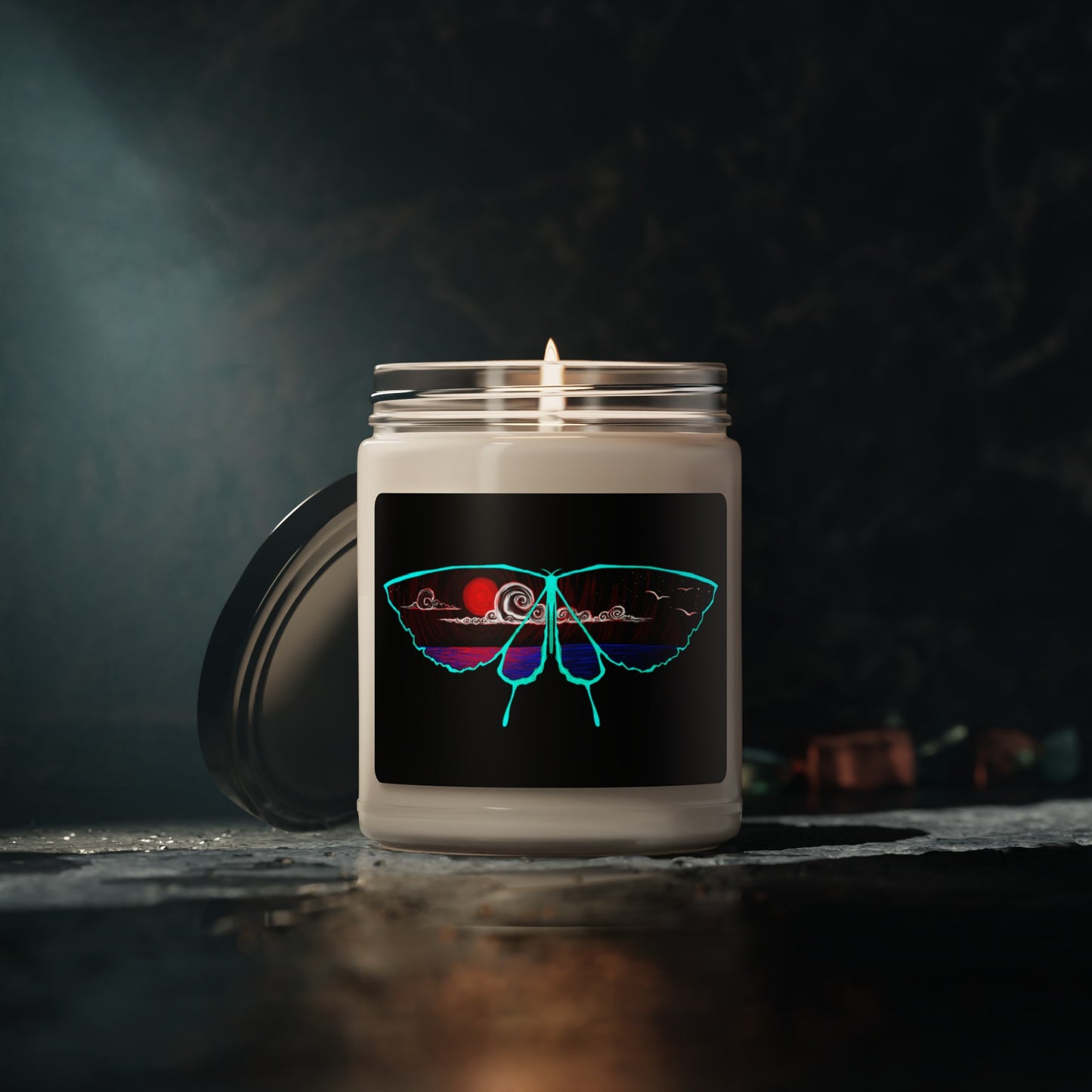 Red Moon Morpho Scented Soy Candle, 9oz