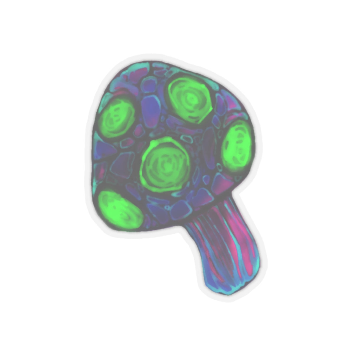 Vivid Neon Colorful Mushroom Kiss-Cut Stickers