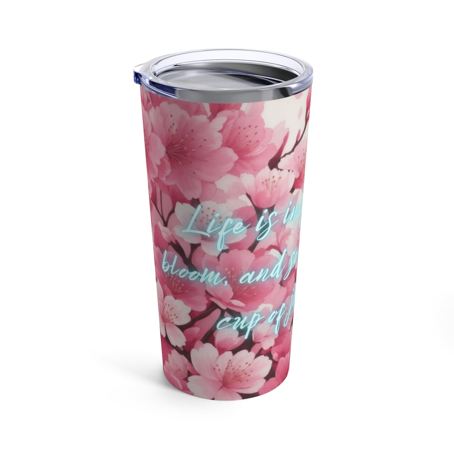 Life is in Full Bloom, and so is this Cup of Joy Cherry Blossom Flower Ceramic Tumbler 20oz