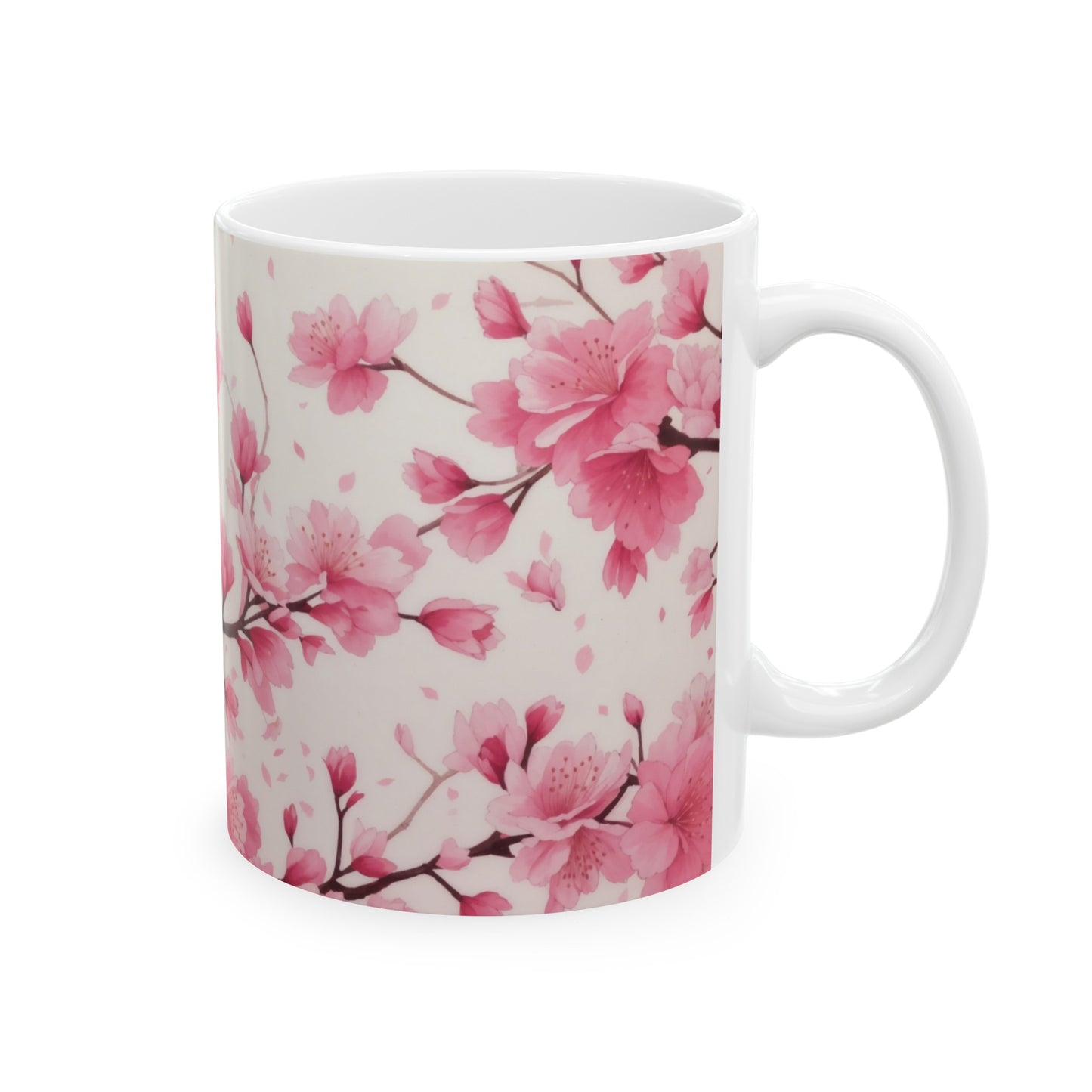 Life is in Full Bloom, and so is this Cup of Joy Cherry Blossom Flower Ceramic Mug (11oz, 15oz)