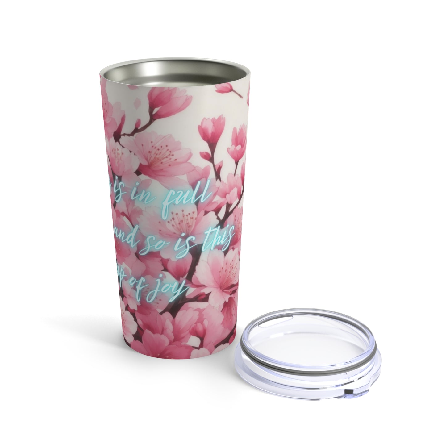 Life is in Full Bloom, and so is this Cup of Joy Cherry Blossom Flower Ceramic Tumbler 20oz