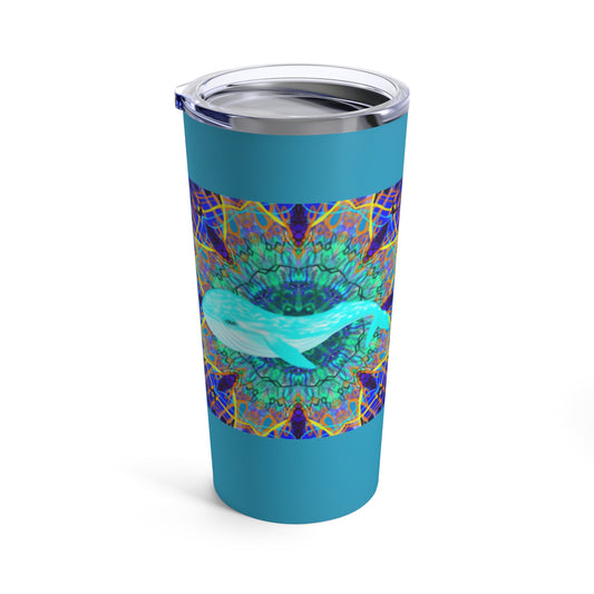 Whale Waves Colorful Ocean Rainbow Mandala Tumbler 20oz