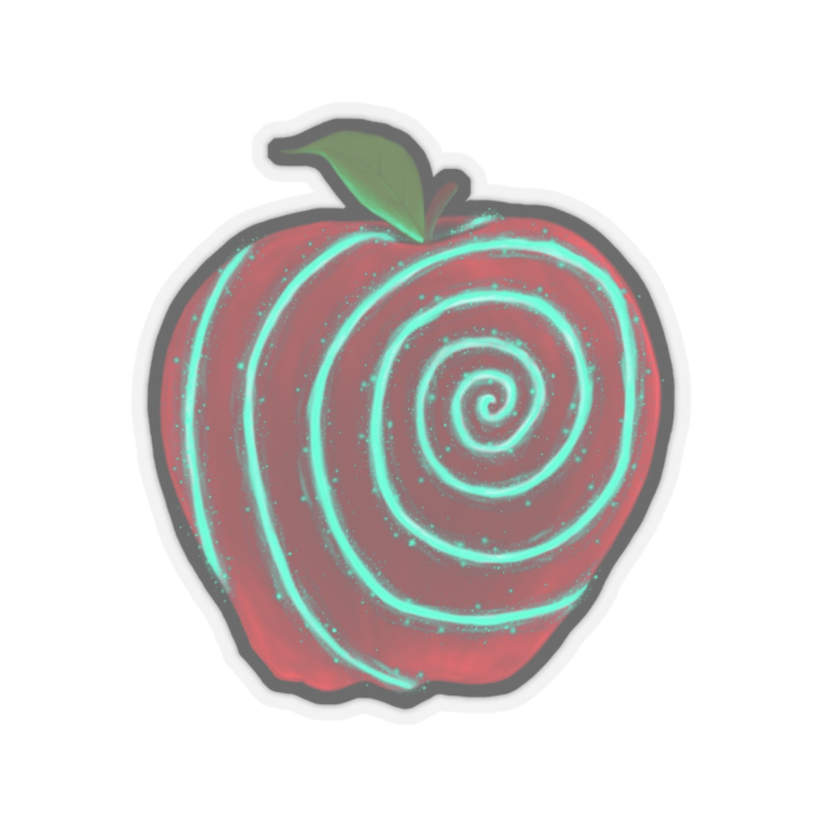 Apple's Twisted Heart Kiss-Cut Sticker