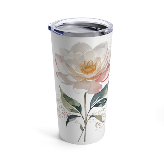 Let Your Dreams Blossom Watercolor Flower Pink Tumbler 20oz