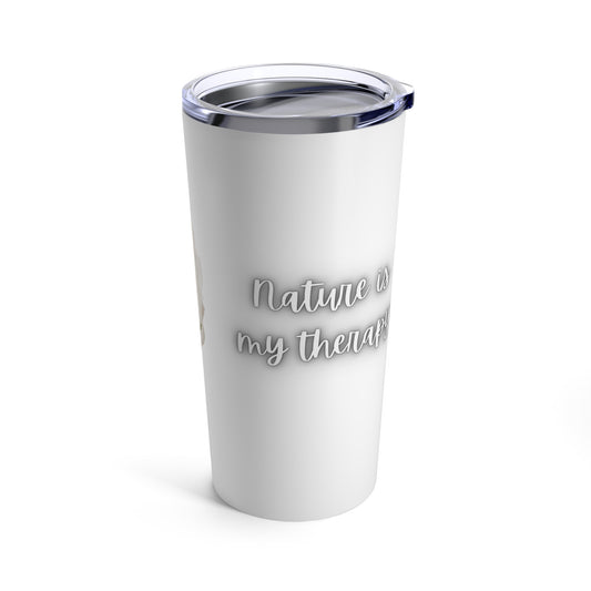 Nature is My Therapy Watercolor Mountain Tumbler 20oz