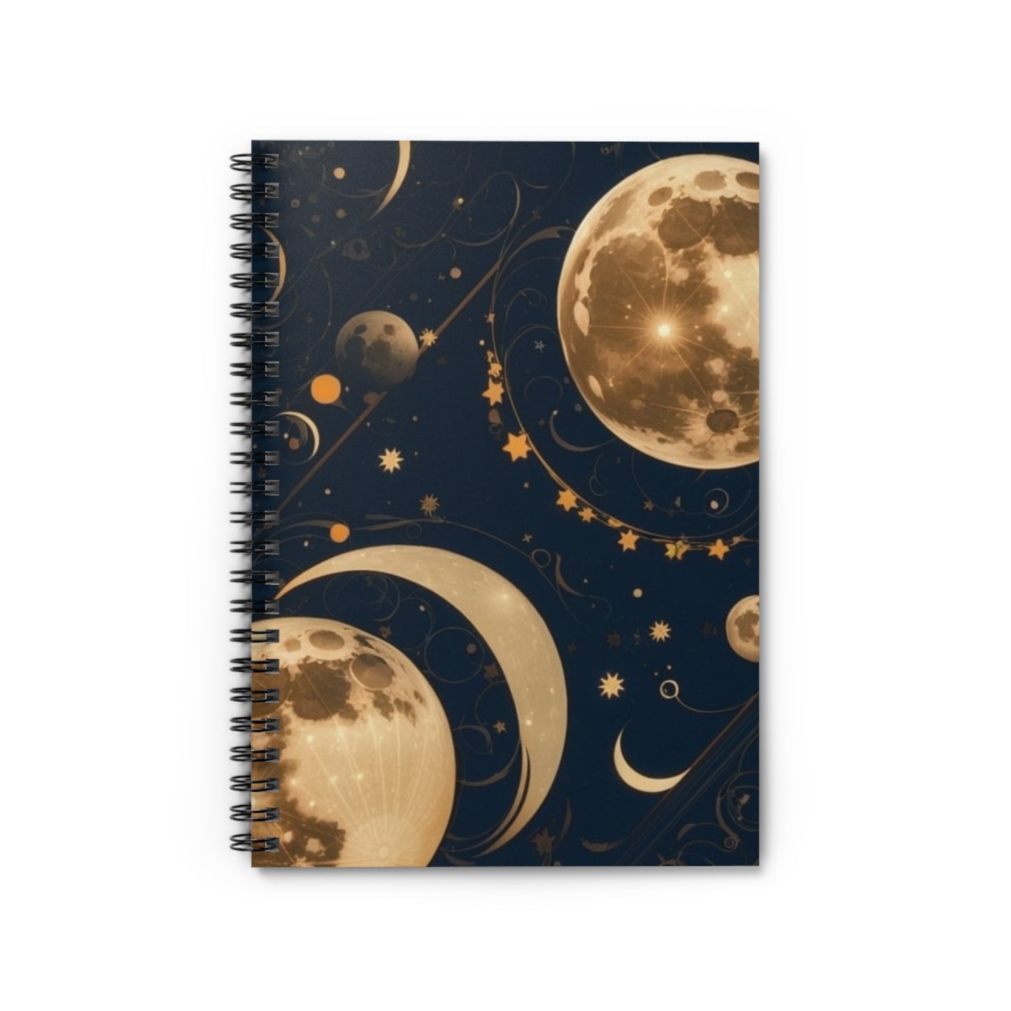 Moon Phases Multiple Moons Ceramic Spiral Notebook - Ruled Line