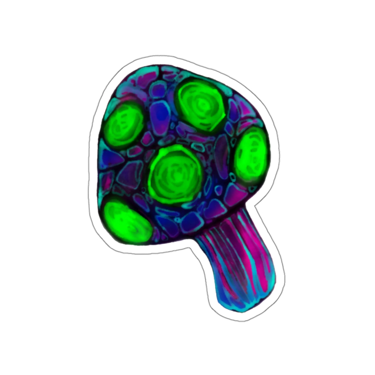 Vivid Neon Colorful Mushroom Kiss-Cut Stickers