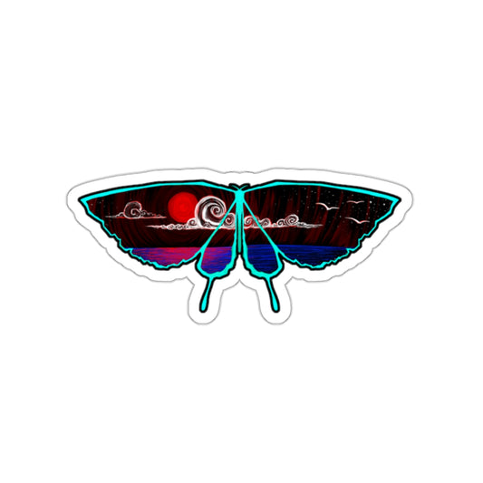 Red Moon Morpho Kiss-Cut Stickers