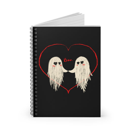 Drawctober Boo Cute Lover Ghosts Spiral Notebook - Ruled Line