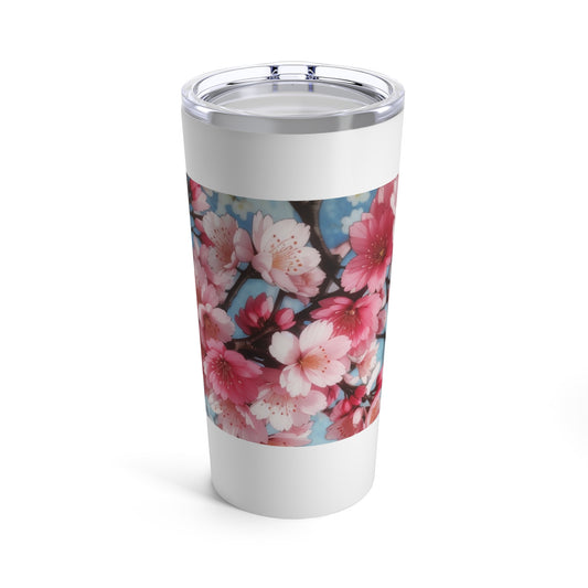 Cherry Blossom Pink and Blue Tumbler 20oz