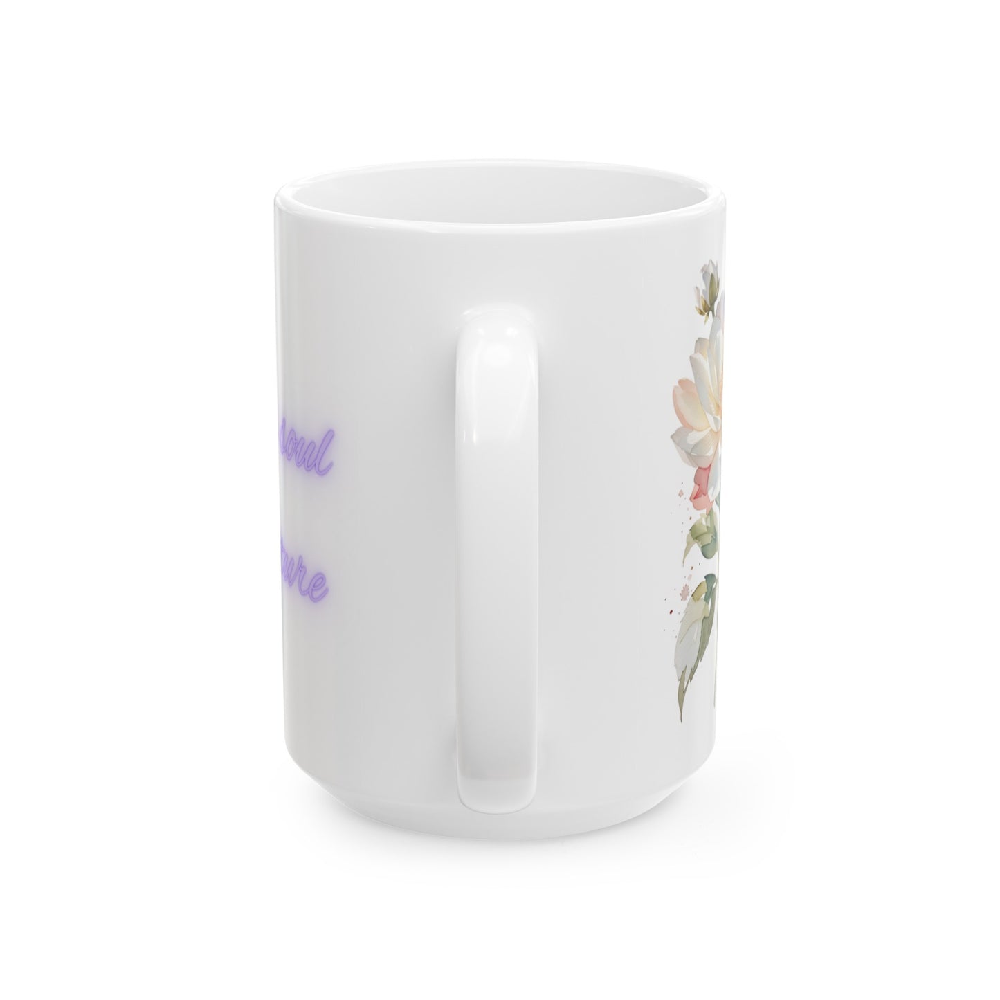 Every Flower is Soul Blossoming in Nature Watercolor Flower Purple Ceramic Mug (11oz, 15oz)