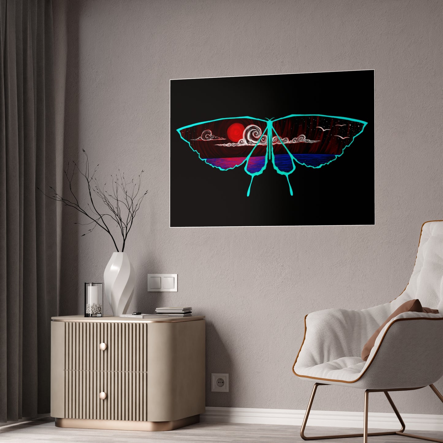 Red Moon Morpho Gloss Posters