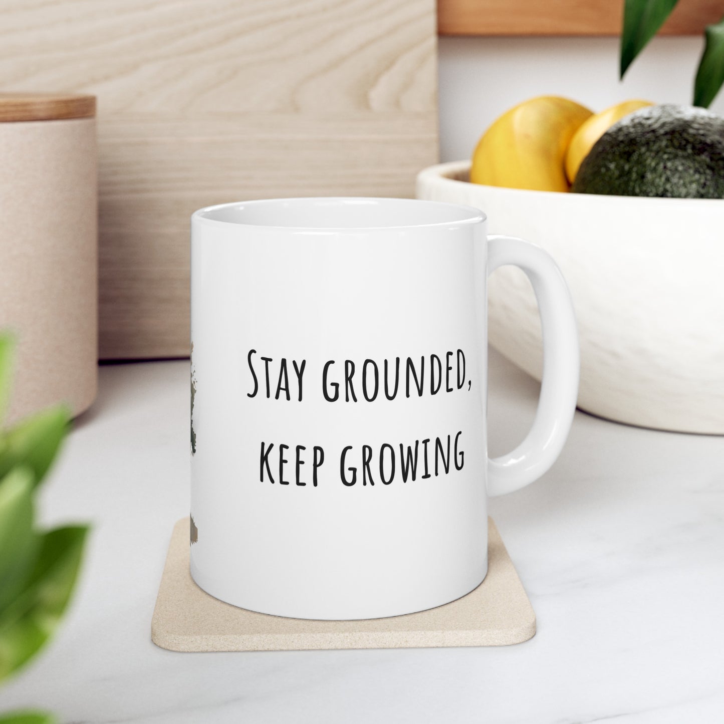 Stay Grounded Keep Growing Watercolor Trees Ceramic Mug (11oz, 15oz)