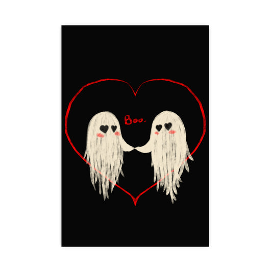 Drawctober Boo Cute Lover Ghosts  Vertical and Horizontal Matte Posters