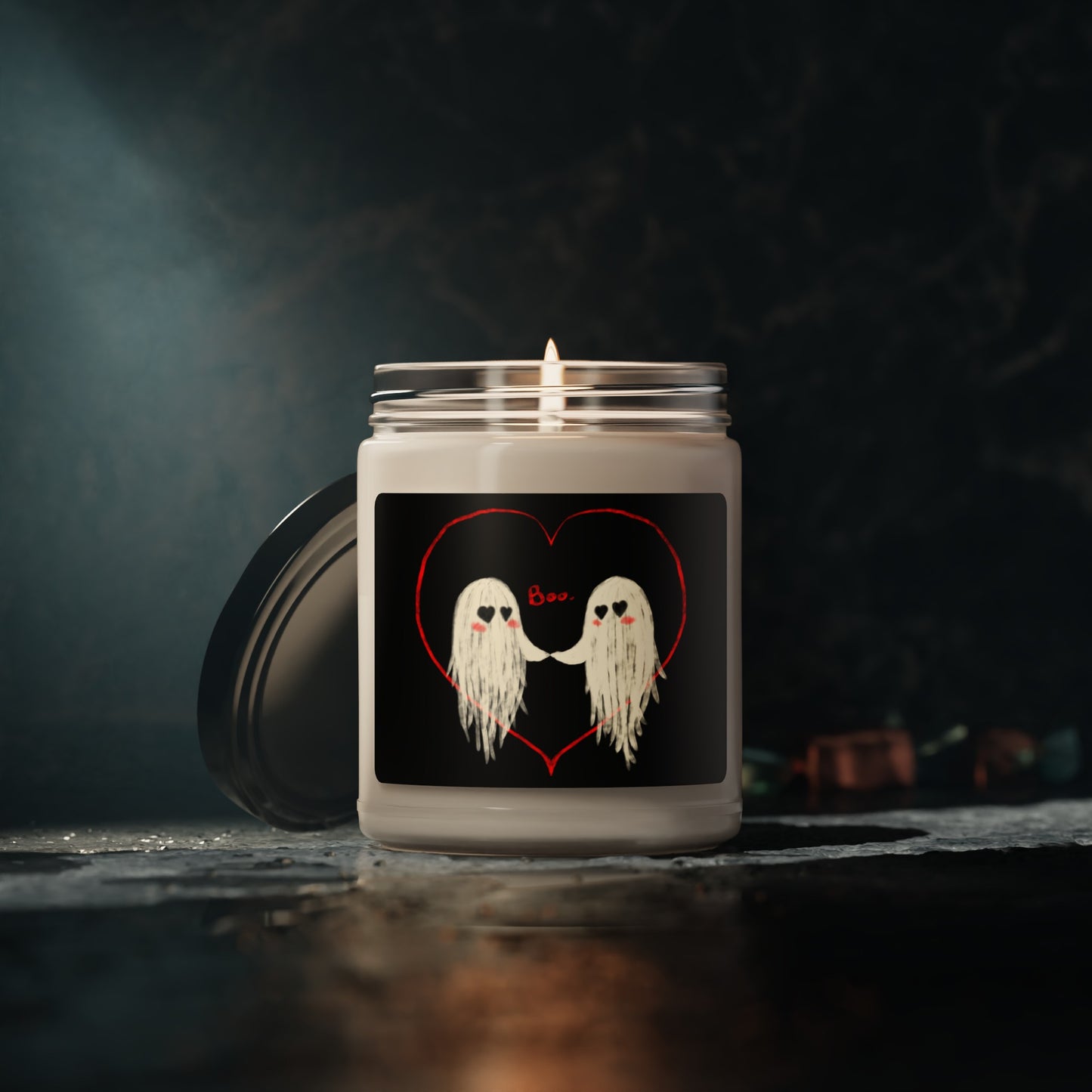 Drawctober Boo Cute Lover Ghosts Scented Soy Candle, 9oz